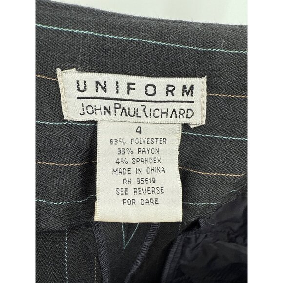 John Paul Richard Women's Capri Cropped Pinstripe Pants Size 4 Black & Blue - Picture 7 of 7